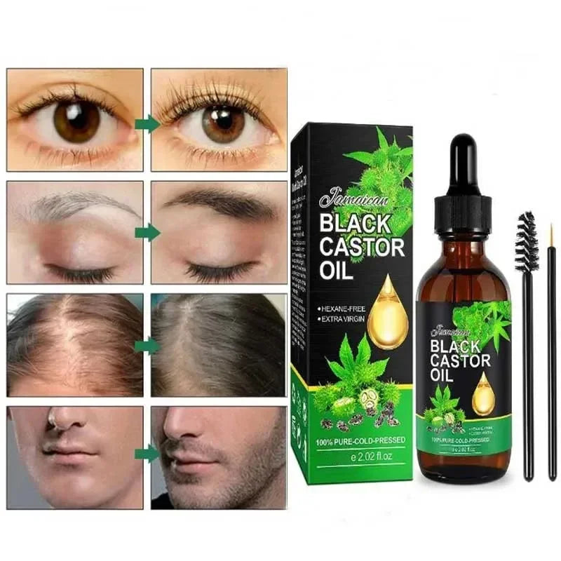 Organic Black Castor Oil for Hair Growth Jamaican Scalp Dense Hair Strengthening Hair Loss Prevention Repair Nourishing Liquid